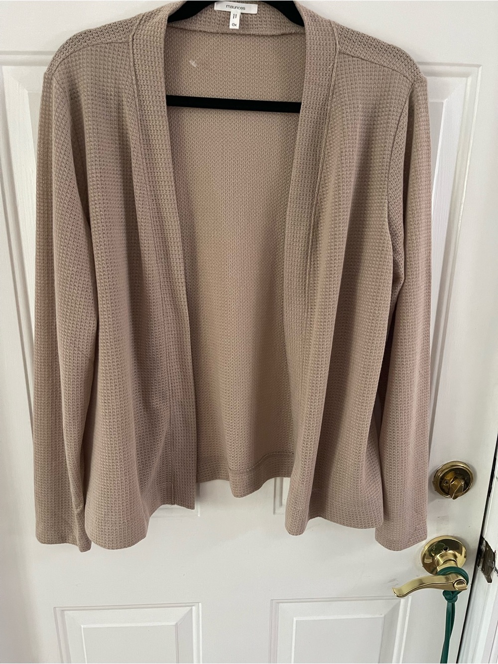 Maurices Open-Front Waffle Knit Cardigan - Beige NWT